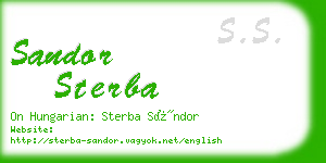 sandor sterba business card